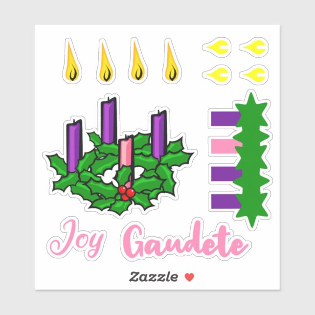 Advent Wreath Sticker Set Weihnachtsfeiertag (Blatt)