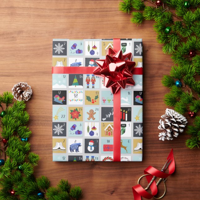 Adventskalender Weihnachten Geschenkpapier (Feiertagsgeschenk)