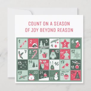 Adventskalender-Weihnachtskarte Einladung