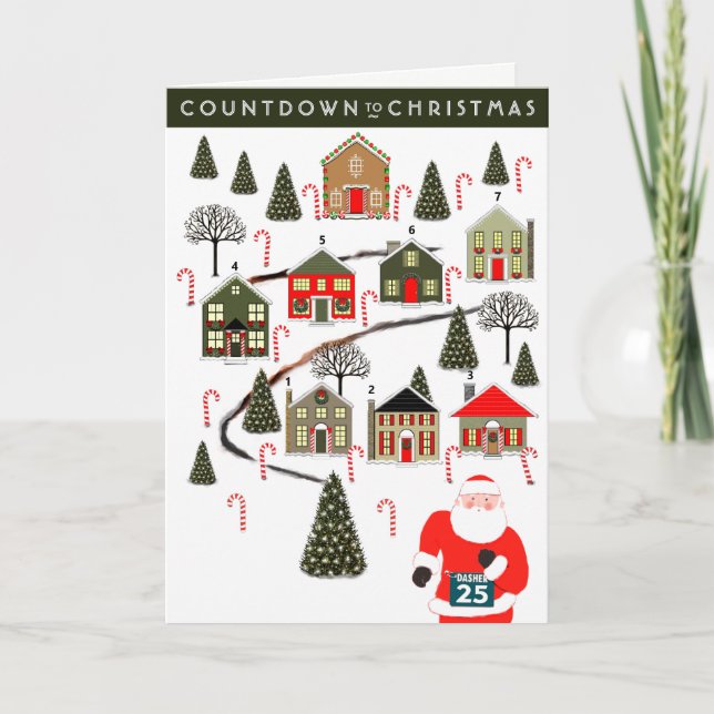 Adventskalender Weihnachtskarte Feiertagskarte (Vorderseite)