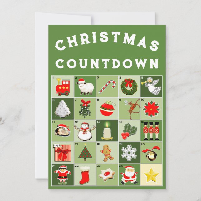 Adventskalender Weihnachtskarte Feiertagskarte (Vorderseite)