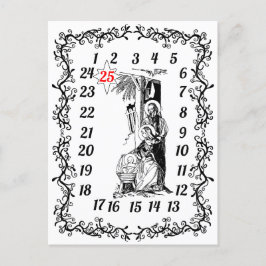 Adventskalender Weihnachtsrat Religiöse Postkarte
