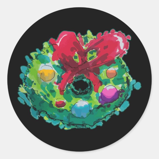 Adventskranz Runder Aufkleber (Vorderseite)