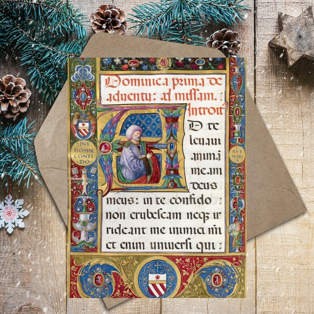 Adventsweihnachtsmanuskript Postkarte (Advent Christmas Liturgy Medieval Manuscript Catholic Christian Postcard)