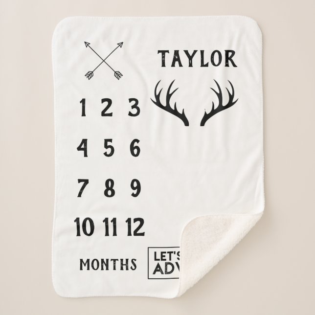 Adventure Alter Milestone Sherpa Blanket | Monatli Sherpadecke (Vorderseite)