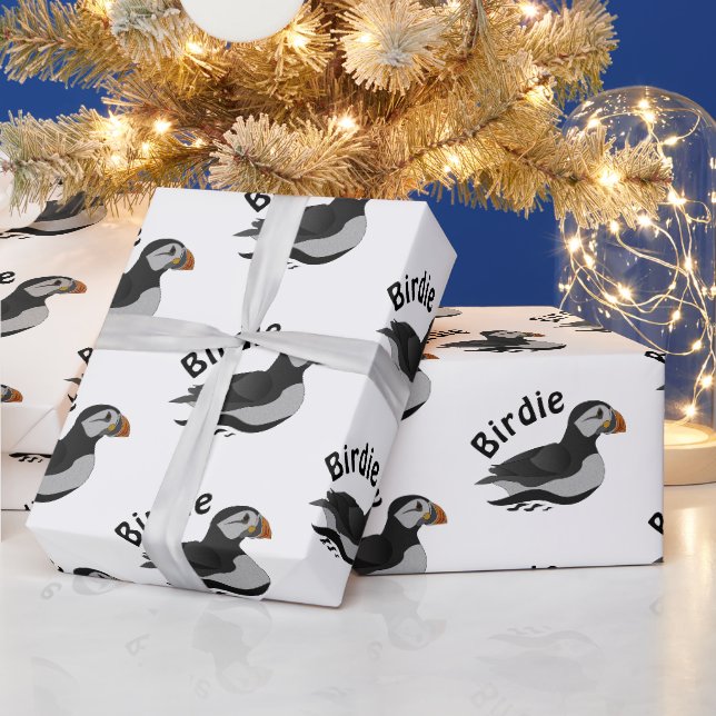 Adventure Atlantic Puffin Cartoon Geschenkpapier (Feiertage)