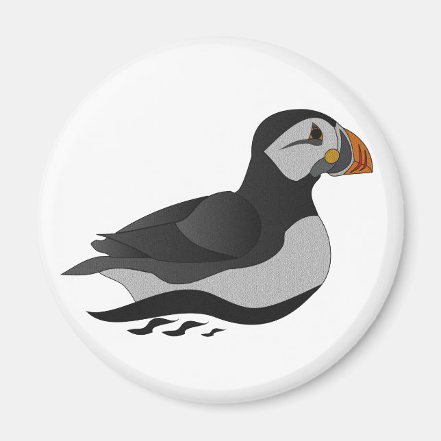 Adventure Atlantic Puffin Cartoon Magnet (Vorne)