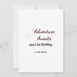 Adventure awaits 1st birthday name date planeretro einladung
