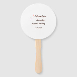 Adventure awaits 1st birthday name date planeretro fächer