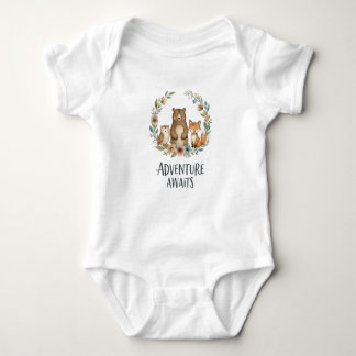 Adventure Awaits Baby Bodysuit – Woodland Animals  Strampler