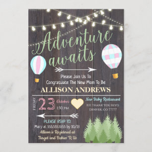 Adventure Awaits Baby Shower Einladung