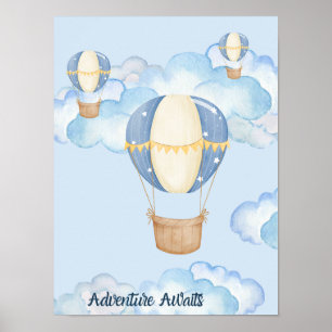 Adventure Awaits Blue Poster