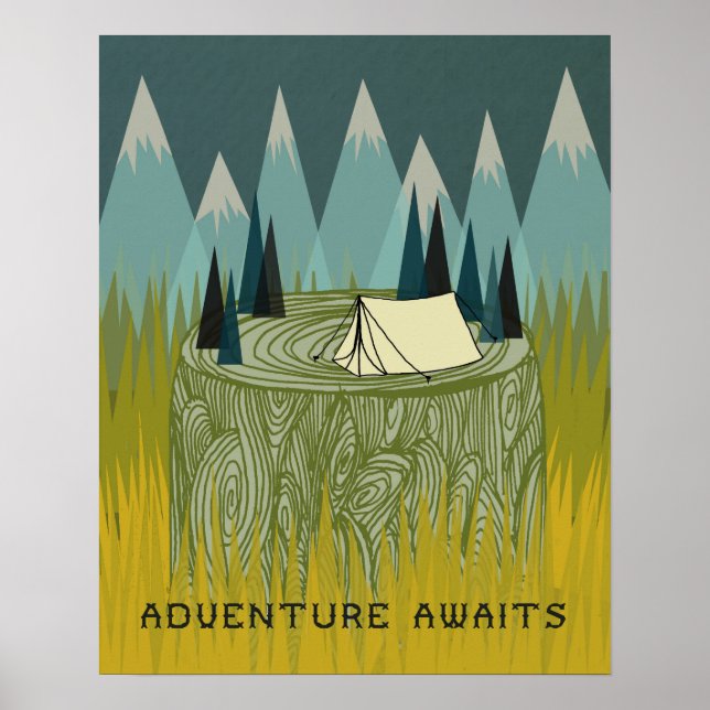 Adventure Awaits - Boys Room Art Kinder Design Poster (Vorne)