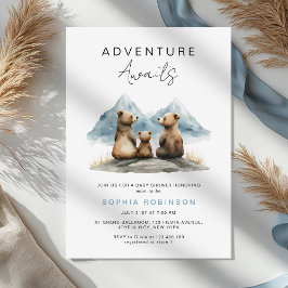 Adventure Awaits Brown Bears Safari Baby Shower Einladung