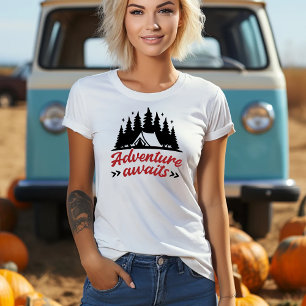 Adventure Awaits Camping Holiday T-Shirt