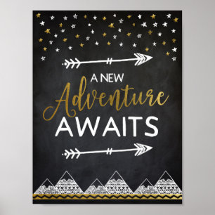 Adventure Awaits Chalkboard Poster