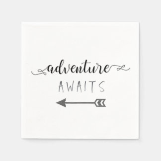 Adventure Awaits Cocktail Napkin Serviette