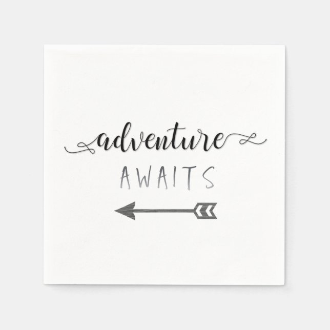 Adventure Awaits Cocktail Napkin Serviette (Vorderseite)