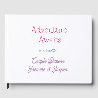 adventure awaits couple shower name date pink blue gästebuch