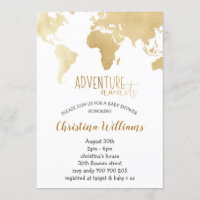 Adventure Awaits Gold Foil World Map Kinderdusche