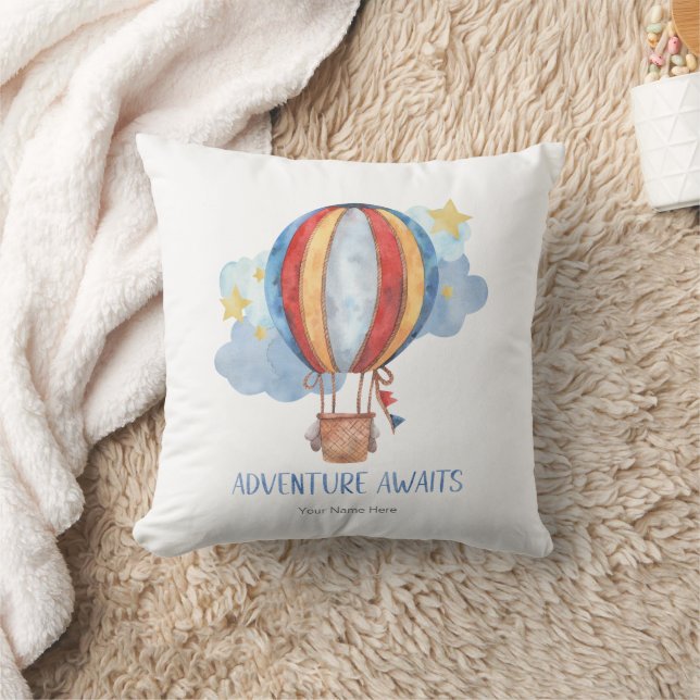 Adventure Awaits Hot Air Ballon Kinderzimmer Baby  Kissen (Decke)