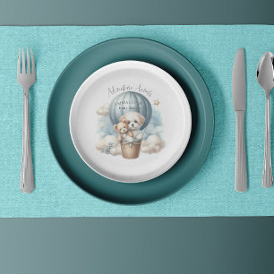 Adventure Awaits Hot Air Ballon Puppy Baby Shower Pappteller