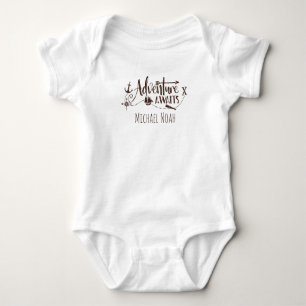 "Adventure Awaits" Nautical Personalisiert Baby Strampler