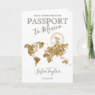 Adventure Awaits Passport Map Brautparty Einladung