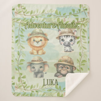 Adventure Awaits Personalize Safari Woodlands Baby Sherpadecke