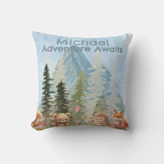 Adventure Awaits Personalized Woodland Animal Gift Kissen