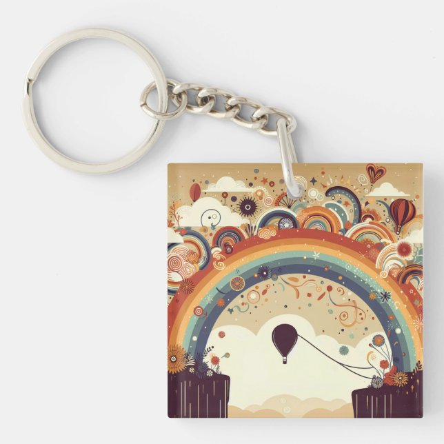 Adventure Awaits Rainbow Schlüsselanhänger (Vorderseite)