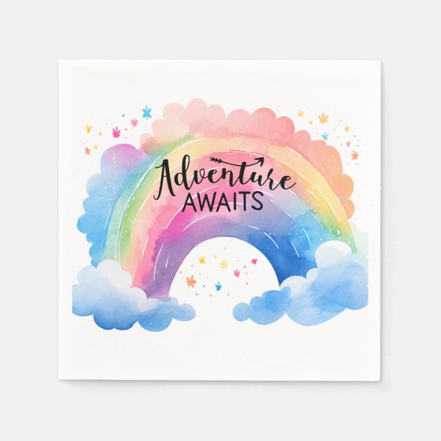 Adventure Awaits Rainbow Serviette (Vorderseite)