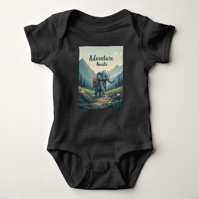 Adventure Awaits T-shirt Baby Strampler (Vorderseite)