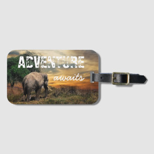 "Adventure Awaits" Thailand Elephant Gepäckanhänger
