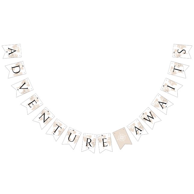 Adventure Awaits TRAVEL Weltkarte Abschluss Wimpelkette (Alle)