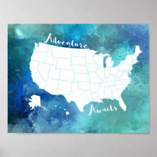 Adventure Awaits United States Poster