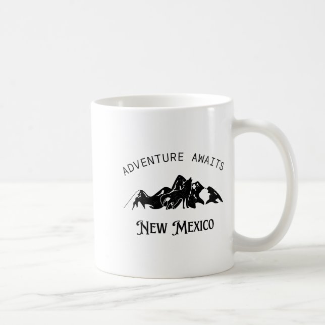 Adventure Awaits Vacation Travel New Mexico  Kaffeetasse (Rechts)