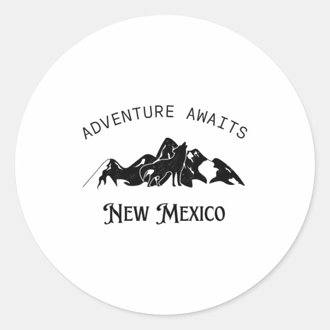Adventure Awaits Vacation Travel New Mexico  Runder Aufkleber (Vorderseite)