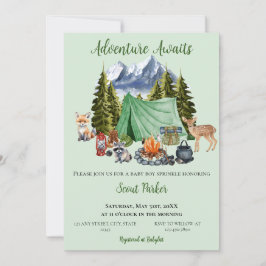 Adventure Awaits Woodland Baby Shower Einladung