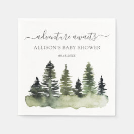 Adventure Awaits Woodland Baby Shower Serviette