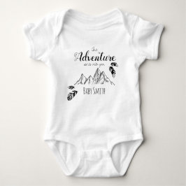Adventure awaits you customizable name baby strampler