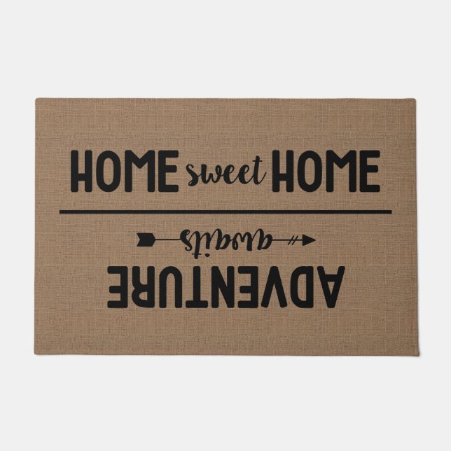 Adventure Awaits & Zuhause Sweet Zuhause Doormat Fußmatte (Vorderseite)
