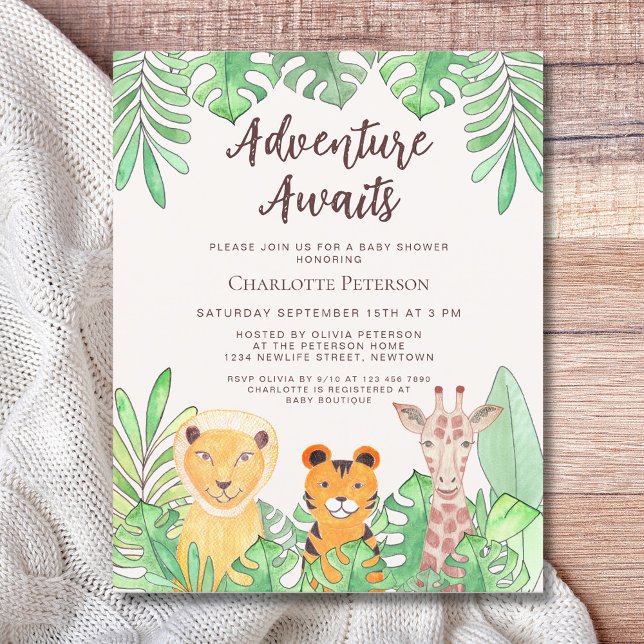 Adventure Awars Safari Animals Baby Shower Einladu (Von Creator hochgeladen)