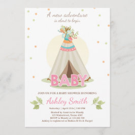 Adventure baby Dusche Einladung Girl Teepee Boho