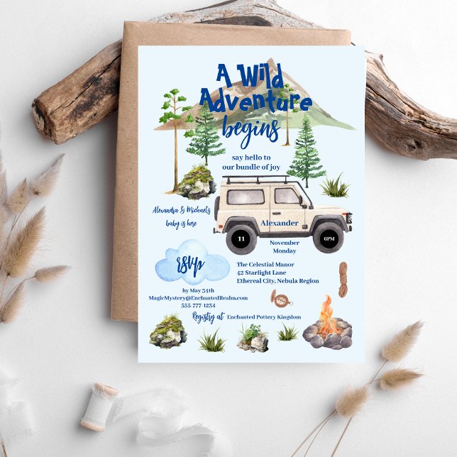 Adventure Baby Dusche Watercolor Camper Einladung (Von Creator hochgeladen)