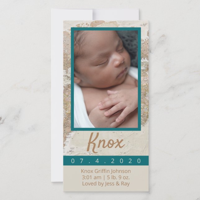 Adventure Baby Foto Ankündigung (Vorderseite)