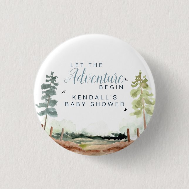 Adventure Baby Shower Button (Vorderseite)