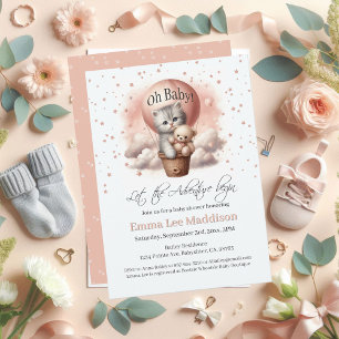 Adventure Baby Shower Oh Baby Kitten Ballon Einladung