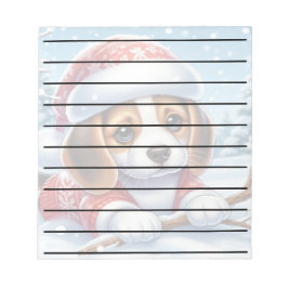 Adventure Beagle Puppy in Christmas Outfit Notizblock