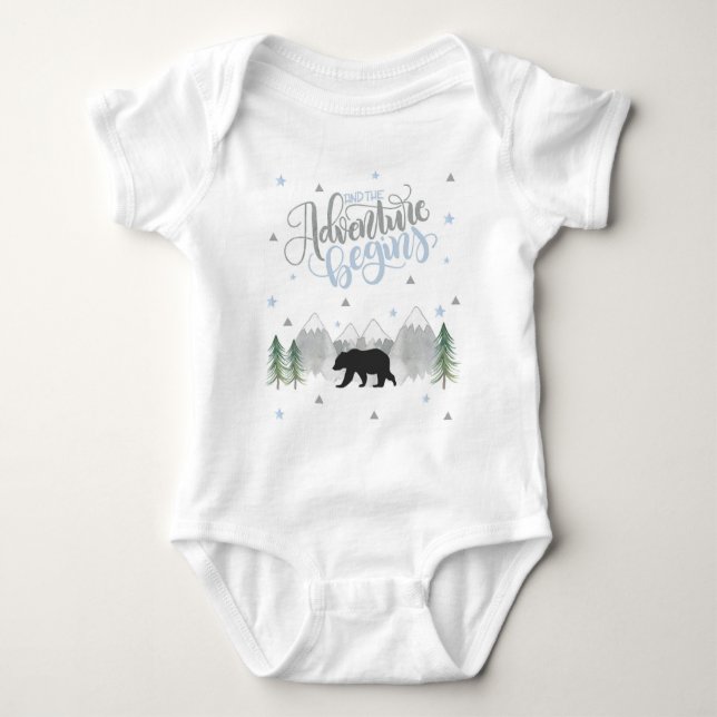 Adventure Bear Bodysuit Baby Strampler (Vorderseite)